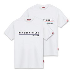 비버리힐스폴로클럽 남녀공용 투 라인 라운드 통기성 반팔 티셔츠 CPS9T21 2종 세트