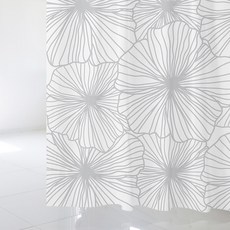 浴簾 SC136 1800*1880mm+不鏽鋼掛鉤 12入+白色窗簾桿組合, 1套