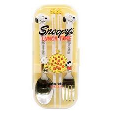 Peanuts 75週年 史努比 糊塗塌客 爵士風格餐具盒組, 勺子+叉子+筷子+箱子, 1組, 單色
