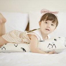 아띠블랑 인견 어린이베개 커버2p+ 속통1p, 스카이펭귄
