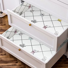 Market A 多用途防潮抽屜磁磚貼紙 格紋咖啡, 3個