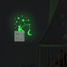 스타리움 인테리어 벽면 데코 포인트 스티커 달낚시, 그린