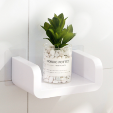 블레아 간편설치 무타공 벽선반, 화이트, 1단