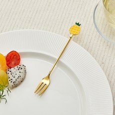 Modern House Fruity Market金色茶叉, 1個, 鳳梨