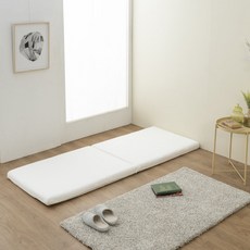 아지오텍스 서포트슬립 2단 접이식 메모리폼 토퍼 매트리스 삼중직 7.5cm, 화이트