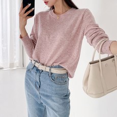 針織女款羊絨感圓領針織衫