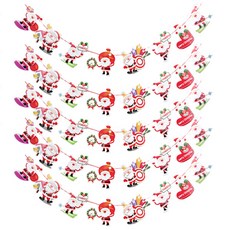 Party09 紙質聖誕掛旗, 快樂聖誕老人, 5個