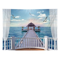 RAONTOYOU 清新窗景大型掛毯, 01 5216