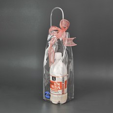 Mirkorea PVC透明塑膠購物袋 紅酒 大型, 50個, 1入