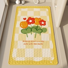 daysoy 可愛設計吸盤浴室浴缸墊 70 x 40 cm, 09 花朵, 1個