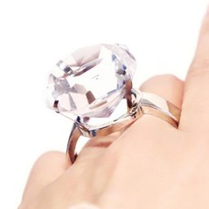 愚蠢的求婚 3 000 克拉鑽石戒指活動用品, 透明, 1個