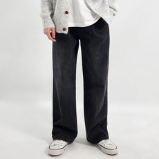 더액션 남성용 원턱 반밴딩 와이드 데님 팬츠 P3100