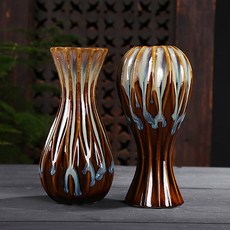 Nabida 室內裝飾小物花瓶 2入, 深棕色