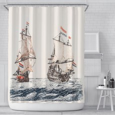 北歐簡約浴室浴簾 Type19 L64, 1個