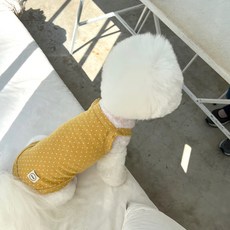 MAGDOG Morris 亞麻 T恤, 芥末黃, 1個