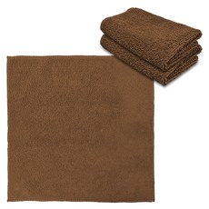 월드크린 다목적 청소용 극세사 손걸레 중형 30 x 30 cm, 브라운, 3개