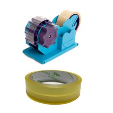 萬年膠帶切割器+透明膠帶 12mm 2入, 隨機發貨（切帶機）, 1套