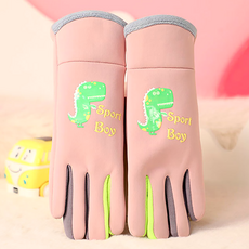 Bidangil 兒童霓虹恐龍防寒運動手套 雙手穿戴組