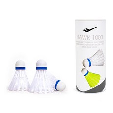 普樂士 尼龍羽球 HAWK 1000, 3入, 1組, WHITE