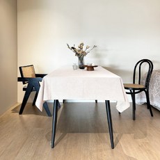 HOOM 禾慕生活 防水防貓抓桌布, 180 x 90cm, 奶油米白, 1條