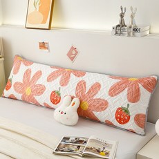 allode 絎縫插畫長抱枕套, NO 08 粉色花朵