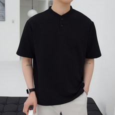 PLAYS 男士簡約亨利領短袖T恤