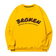 언탭트 남성용 빅사이즈 BROKEN 맨투맨 티셔츠