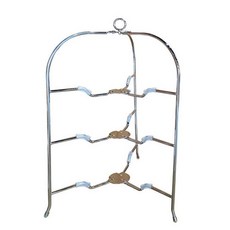 下午茶時間折疊式3層托盤, 經典銀, 1個