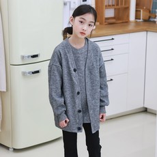 Jenny Kids 女童細條紋麻花針織開襟衫