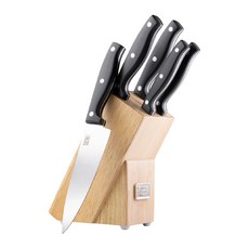 taylor's eye witness 質感木質刀座 + 刀具5件組, 主廚刀 + 切肉刀 + 麵包刀 + 多用刀 + 削皮刀 + 刀座, 1組