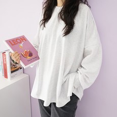 빅걸스토리 여성용 빅사이즈 크림 박스핏 캐주얼 후드 티셔츠