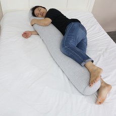 Comfy Life 柔軟圓形長抱枕, 淺灰色