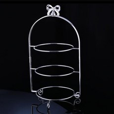 ECOM 蛋糕絲帶托盤金色 3 層, 銀, 1個