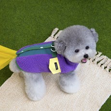 COCO STUDIO 寵物 COCO 胸背帶 羊毛 Miu 刷毛背心, 紫色, 1個