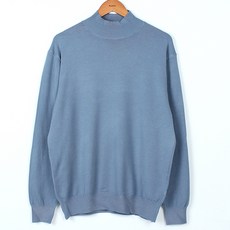 플레이즈 남성용 부드러운 반목 폴라 니트티셔츠