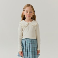 OWLEYBARN 女童荷葉邊領羅紋上衣