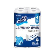 스카트 도톰한 화이트와이드 행주타월, 4개입, 1개