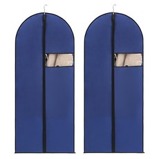 Roiwing 簡約透明窗掛式衣物防塵套 防水 藍色, 2個, 1入