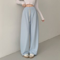 Planday 女款Betin麻花褶皺寬版鬆緊長褲