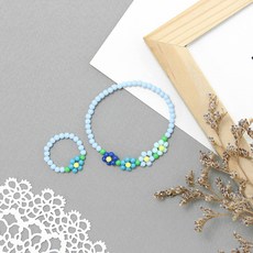 花朵串珠手環+戒指