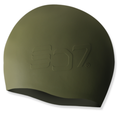 SD7 浮雕矽膠泳帽, 深綠色, 1個