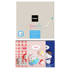東亞鉛筆 Fable 水彩色鉛筆 + Molang 厚實綜合本 3入 隨機出貨, 1套, 24色