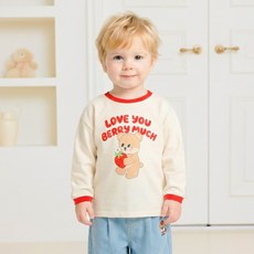 몰리멜리 아동용 럽유베리 배색 티셔츠