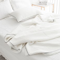 Casa El水洗布拉格床罩 單品 白色 女王, 白色的