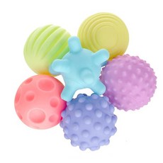 Kalipet 五感滿足 啾啾球 狗狗玩具 6件組, 粉彩, 1套