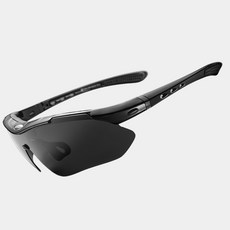 락브로스 스포츠 라이딩 방풍 자전거 러닝 낚시 등산 편광 선글라스 0089, BLACK 10003, 1개