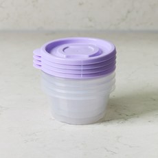 롯데이라이프 이라이프 튼튼간편 보관용기 원형, 4개, 120ml