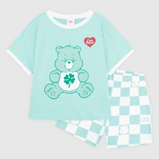 童款Care Bears夏日棋盤格紋短袖短褲套裝