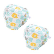 스타도어 유아용 큐트패턴 배변팬티 2p 세트, 코끼리, 1개