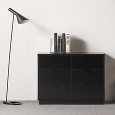 웰퍼니쳐 소르마 와이드 3단 서랍장 900 방문설치, 블랙, 6개